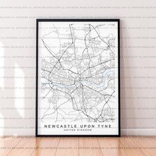 Newcastle Upon Tyne Map Poster