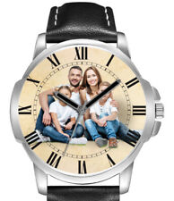 Create Your Own Custom Photo Logo Personalised Artwork Wrist Watch Silver Bezel