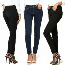 Women's Skinny stretch Denim Jeans Soft Cotton blend mid waist Pants UK 6-14