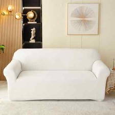 3 Seater Slipcover Solid Color Sofa Covers Stretch Couch Furniture Protector NEW