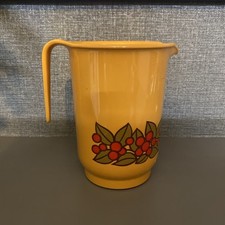 Vintage Emsa Melamine Orange Plastic Jug West Germany Mid Century Berries 