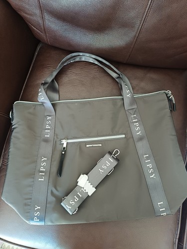 Bnwt lipsy grey fabric tote - lipsy,