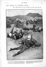 Old Antique Print 1900 Hussars