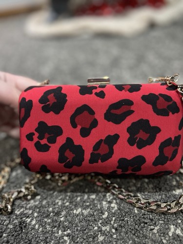 Leopard printed clutch - printed,