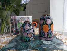 Next Lucy Tiffney Black Set 2 Mini Vases home Office Fresh Faux Flowers Stylish