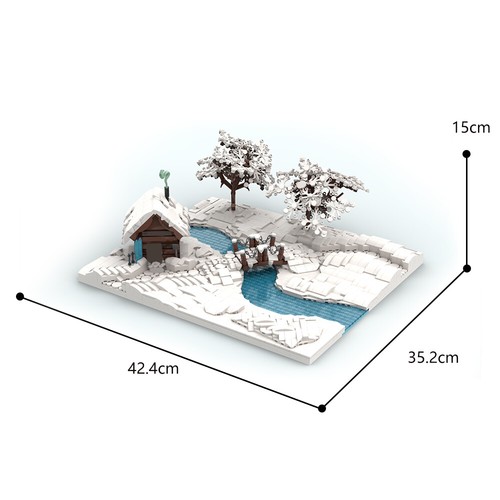 Custom moc winter scene - scene,