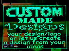 Custom made LED signs light up