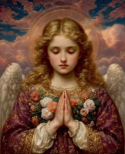 Young angel with - young, golden