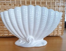 Sylvac pottery cream clam shell mantel vase planter 513 vintage a/f