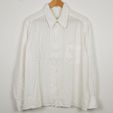 YOHJI YAMAMOTO POUR HOMME VINTAGE MEN'S WHITE LONG SLEEVE STRIPED SHIRT