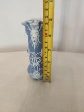 Art Nouvea Schafer And Vater East Germany blue jasperware Vase Antique 