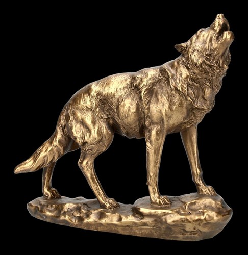 Decorative statue howling wolf - howling,