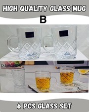 6 CRYSTAL GLASS TEA, CHAI