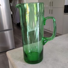 Tall Green Glass Jug