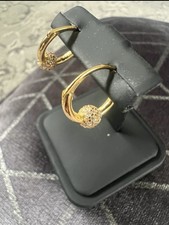 Warren James 18ct Vermeil Silver Hoop Crystals