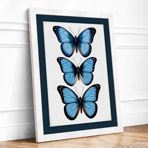 Butterflies blue botanical - butterflies,