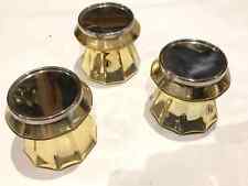 Ikea Candle Holders Gold Glass Pillar  3x Handmade Metal Top 16824