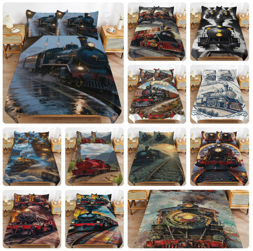 Train quilt cover duvet - duvet,