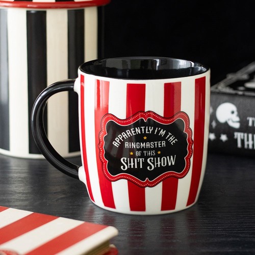 Red white circus striped - &,