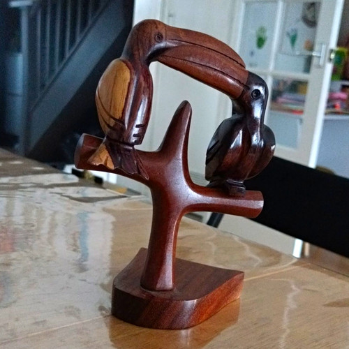 Hand carved wooden - carved, bird