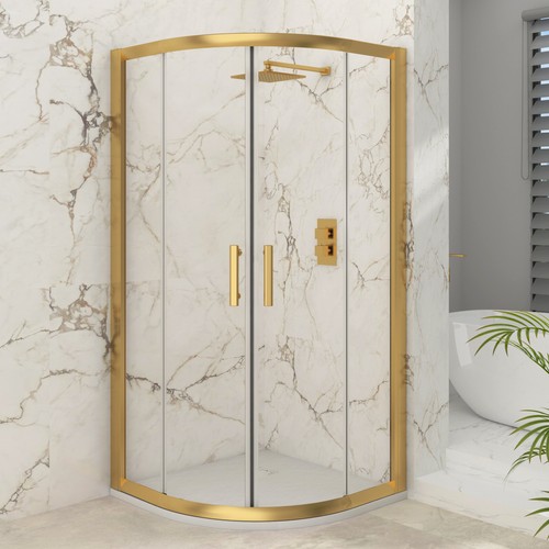 Brushed brass quadrant shower - brushed,
