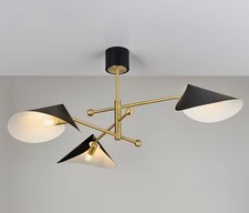 John Lewis 3 Leaf Ceiling Light - Black/Brass {Scuffed/Dented/Missing Fixings]