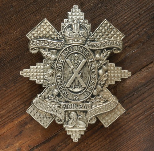Glasgow highlanders cap badge - glasgow,
