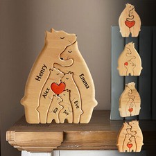 DIY Bear Family Personalised Wooden Art Puzzle Educational Toy Gift For Family