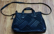 Ladies Med Black Faux Leather