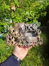 Stunning Antique Chinese carved soapstone statue spill vase 19thc/20thc 10" 