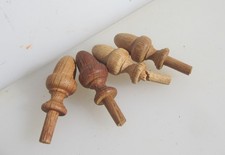 Wooden Furniture Finials Top Ends Old Turned Wood Acorn Finial 2"H x4