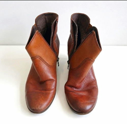 Caprice brown leather ankle - brown,