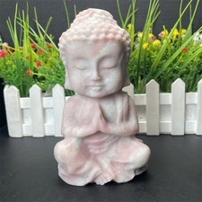 2.6LB 6.1" Natural Pink Opal Baby Buddha Carving Crystal Quartz Figurine Gift