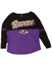 NFL Womens Baltimore Ravens Graphic Top Long Sleeve UK 20 2XL Purple BX02