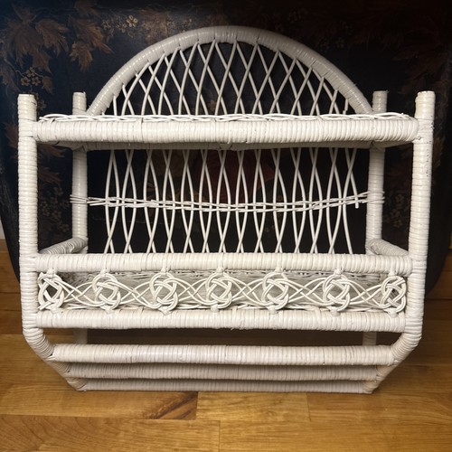 Vintage white wicker wall - vintage,