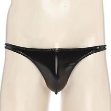 Mens PVC Thong Back Briefs Pants G string Bikini Black Wet Look Underwear Sexy