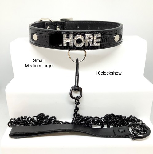 Bdsm collar lead set black