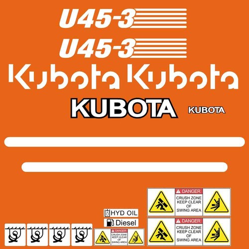 Kubota u45 decals - kubota, u45-3