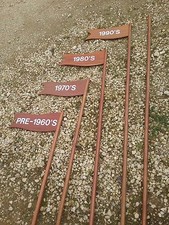 Vintage Era Decades Solid Wooden Custom Made Flag Poles Shop Event Sign Advert