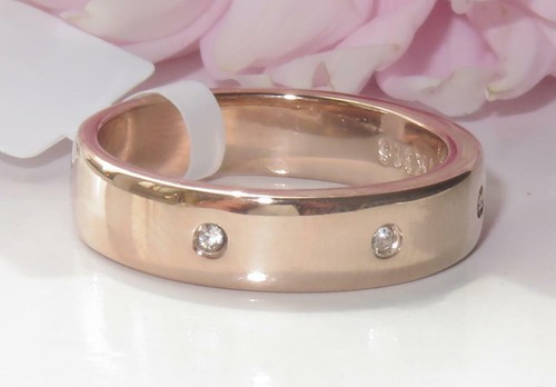 Rose gold band - ring, cz
