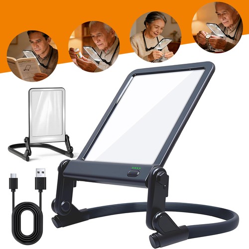 Led neck magnifying glass - glass, 5x