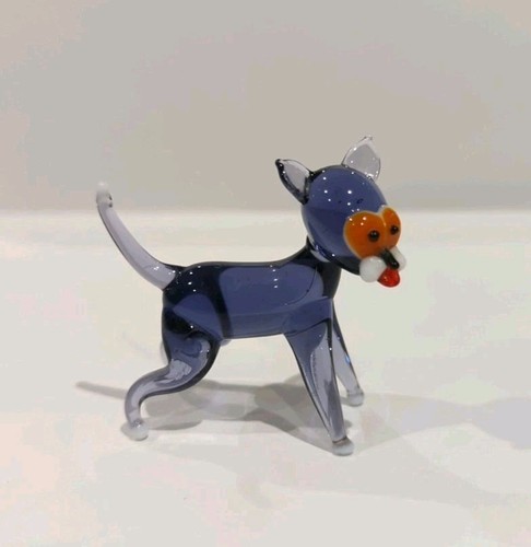 Vintage blue glass dog - vintage,