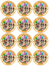 12 or 24 x  Puppies, Personalised, Edible Cupcake Toppers, Puppy, Party, Dogs