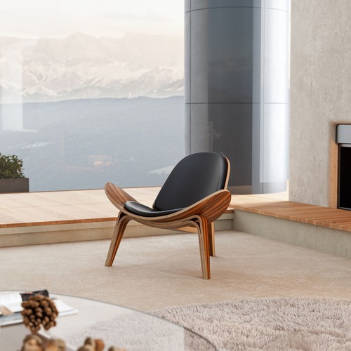 Hans wegner shell lounge - wegner,