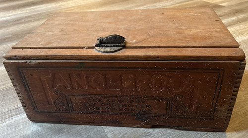 Antique tanglefoot crate with - crate,
