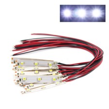 10pcs Pre-wired White 3-LEDs