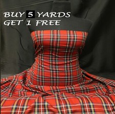 Red Royal Stewart Tartan Woven