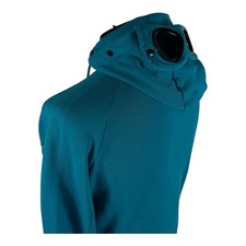 C.P. Company Goggle Hoodie - S - Blue Turquoise Cotton Casual Plain Jacket Men`s