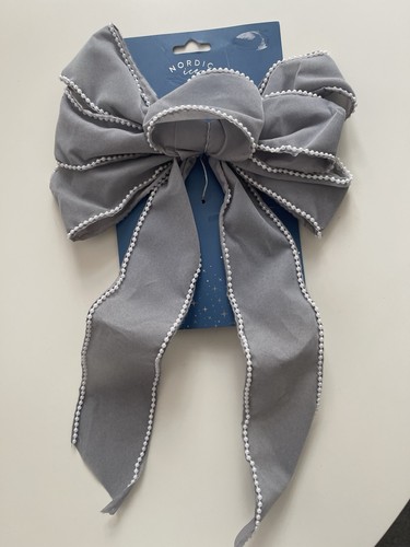 Nordic ice grey velvet bow - grey, sil