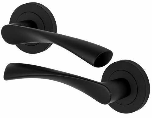 Door handles black matt - door,